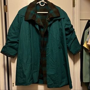 2 in 1 teal plaid jacket coat - vintage